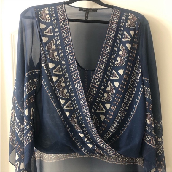 BCBGMaxAzria Tops - BCBGMaxazria Flutter Sleeve Blouse